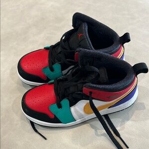 Red and Green Retro Sneakers with Colorful Design